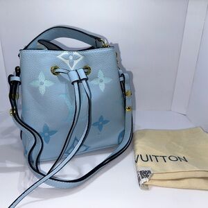Light Blue Monogram Mini Bucket Bag